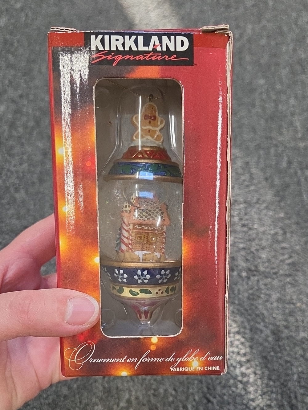 Kirkland Signature Red Multicolor Gingerbread Snow Globe Ornament
